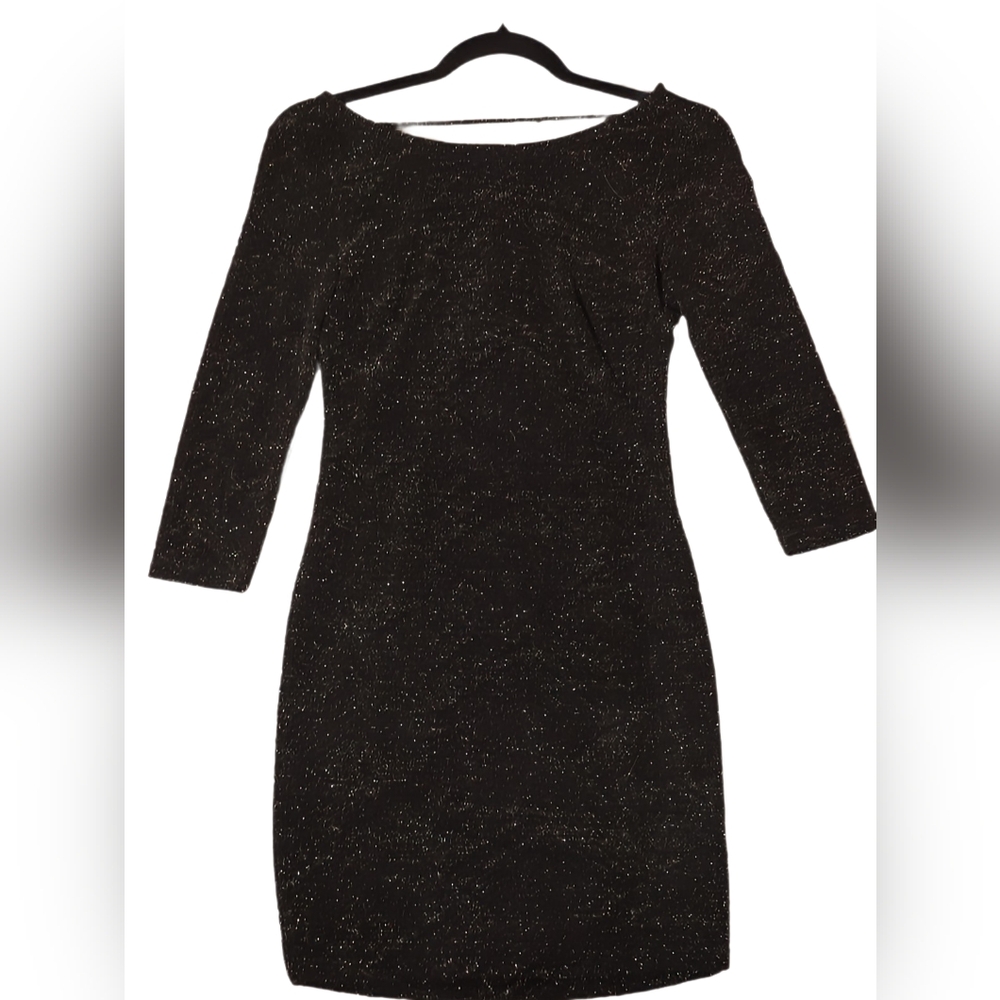 Trixxi Black Sparkle Long Sleeve Dress